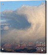 Winter Cloud And Cathedral Rock In Sedona Arizona Acrylic Print
