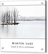 Winter Lake  Black And White Collection Acrylic Print