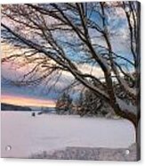 Winter Sunset On Long Lake Acrylic Print
