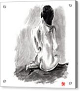 Naked Girl Painting, Sensual Girl Poster, Asian Girl Print, Sexy Girl Prints, Geisha Wall Decor Acrylic Print