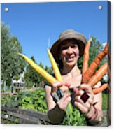 Woman Holding Carrots Acrylic Print