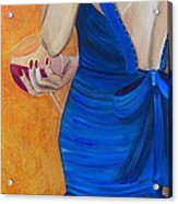 Woman In Blue Acrylic Print