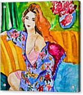 Woman In Silk Kimono Acrylic Print
