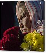 Woman With Flowers - Day Of The Dead Mexico Acrylic Print