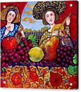Women Fruit And Music Acrylic Print