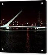 Women's Bridge At Night Buenos Aires Acrylic Print