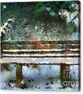Wooden Bench In The Forest Acrylic Print