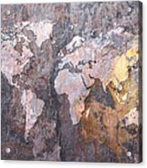 World Map On Stone Background Acrylic Print