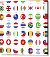 World Most Popular Rounded Flags - Illustration Acrylic Print