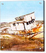 Wreck Of The Point Reyes Boat In Inverness Point Reyes California Dsc2069wc Acrylic Print