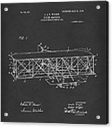 Wright Brothers Flying Machine 1906 Patent Art Black Acrylic Print