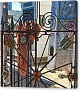 Wrought Iron Gate And Marie Laveau New Orleans Acrylic Print