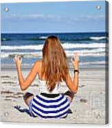 Yoga On The Beach Acrylic Print