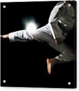 Young Man Training,taekwondo Acrylic Print