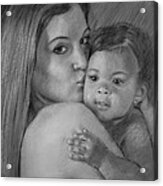 Young Mother With Her Baby Acrylic Print