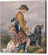Young Scottish Gamekeeper With Dead Game Acrylic Print