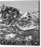 Ypsilon Mountain And Fairchild Mountain Panorama Rmnp Bw Acrylic Print