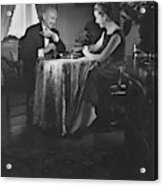 Yul Brynner Playing Backgammon With His Wife Acrylic Print