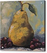 Golden Pear With Grapes #1 Acrylic Print