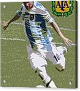 Lionel Messi The Kick Art Deco #1 Acrylic Print