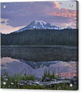 Mount Rainier And Reflection Lake Mount #1 Acrylic Print