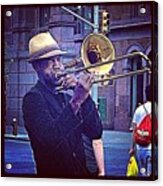 #newyorkcity #streetmusician 🎶💕 #1 Acrylic Print