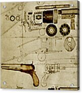 Colt Pistol Us Patent Diagram #3 Acrylic Print