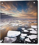 Ice Floes At Sunset Near Mertz Glacier #3 Acrylic Print