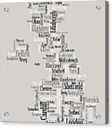 Great Britain Uk City Text Map #4 Acrylic Print