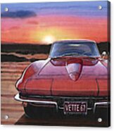 '67 Corvette Sunset #67 Acrylic Print