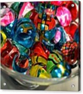 A Bowl Of Handblown Glass Rings #cute Acrylic Print