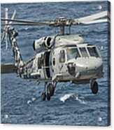 A Us Navy Sh-60f Seahawk Flying Acrylic Print