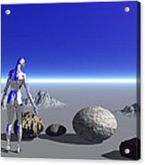 Android On The Blue Planet Acrylic Print