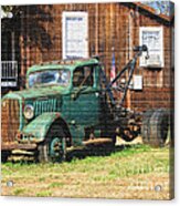 Antique Tow Truck Textured Acrylic Print