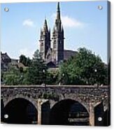 Arch Bridge Across A River With A Acrylic Print