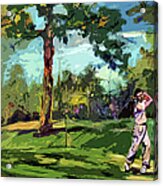At The Golf Course Vintage Golfers Acrylic Print