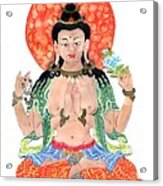 Bodhisattva In Ink Acrylic Print