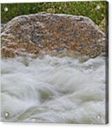 Boulder In The Stream - 1545 Acrylic Print