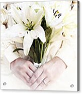 Bride And Lilies Acrylic Print