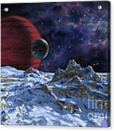 Brown Dwarf With Planet And Moon Acrylic Print