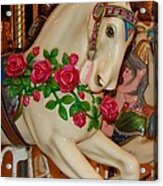 Carousel Horse With Roses Acrylic Print