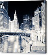 Chicago River At Wabash Avenue Bridge Acrylic Print