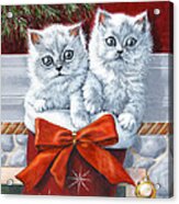 Christmas Kittens Painting by Richard De Wolfe - Fine Art America