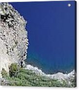 Cliff And Beach At Crater Lake Acrylic Print