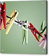 Clothes Pegs Acrylic Print