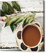 Coffee And Camellia Acrylic Print