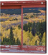 Colorado Red Rustic Picture Window Frame Photo Art Acrylic Print