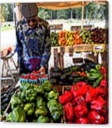 Colorful Fruit And Veggie Stand Acrylic Print