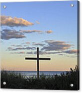 Ocean Grove Nj Cross On Beach Acrylic Print