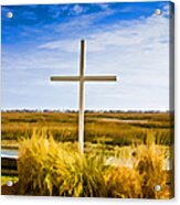 Cross On The Inlet - Faux Painting Acrylic Print